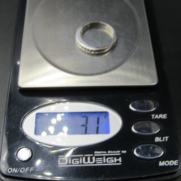 Size 6.75 Sterling Silver Cubic Zirconia Simple Band Ring Vintage - Picture 8 of 8